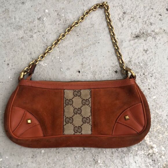 Gucci Small Suede n Leather bag - Picture 1 of 14